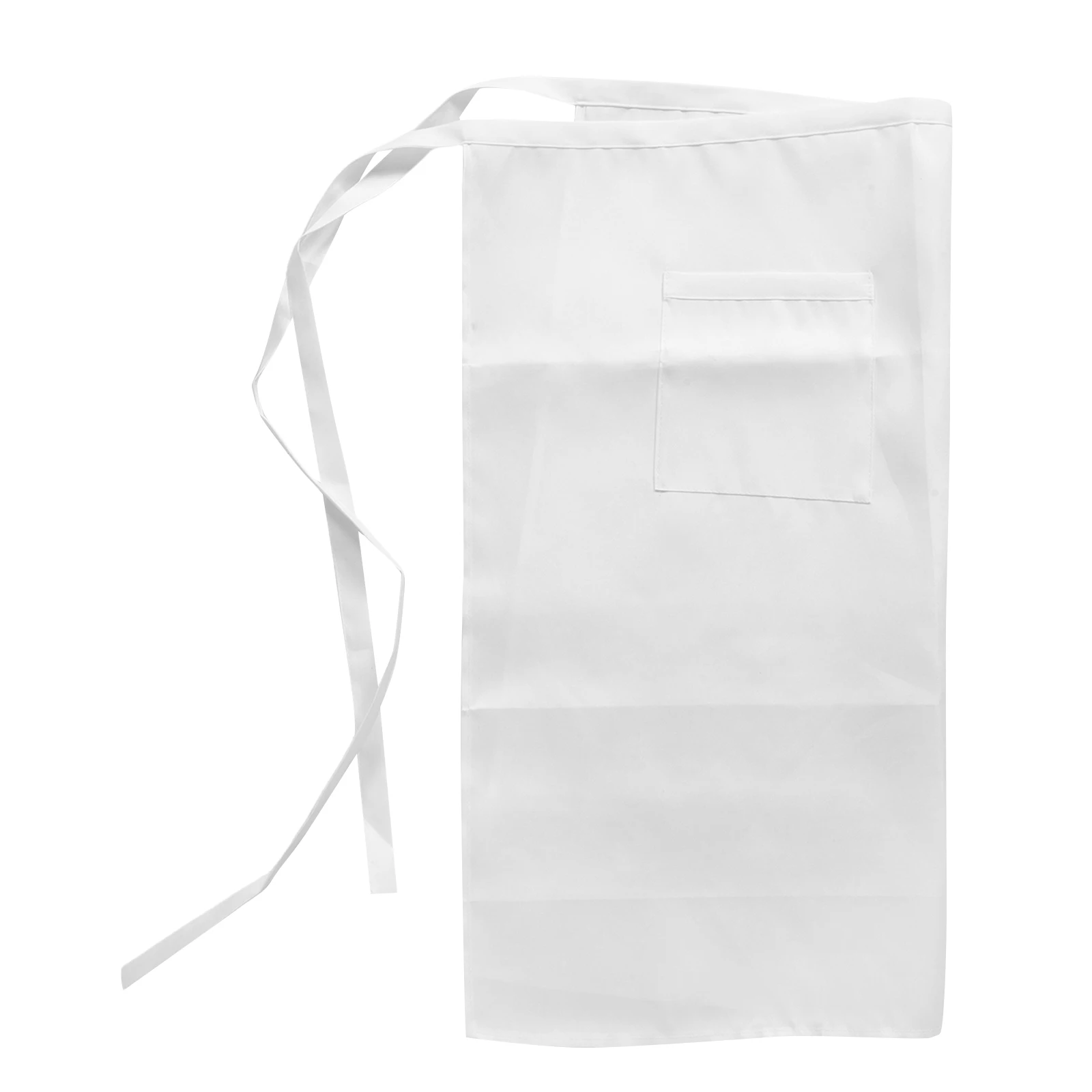 

Universal Apron White Half Chef Kitchen Maid Wrap Polyester Easy Clean Single Pocket Storage Protective Stylish Design