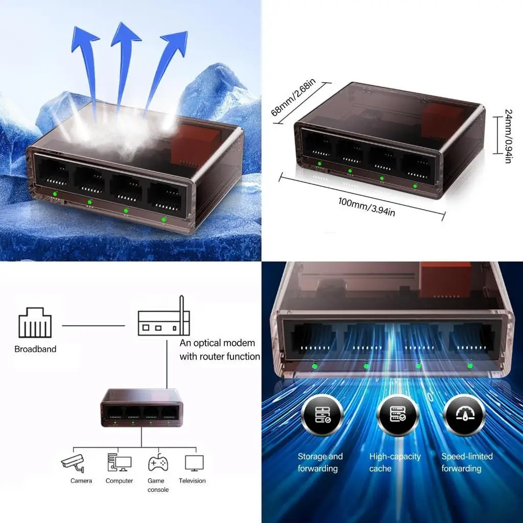 

652f Эффективный 5 -портовый гигабитный переключатель Ethernet для домашнего общежития и небольшого использования в офисе