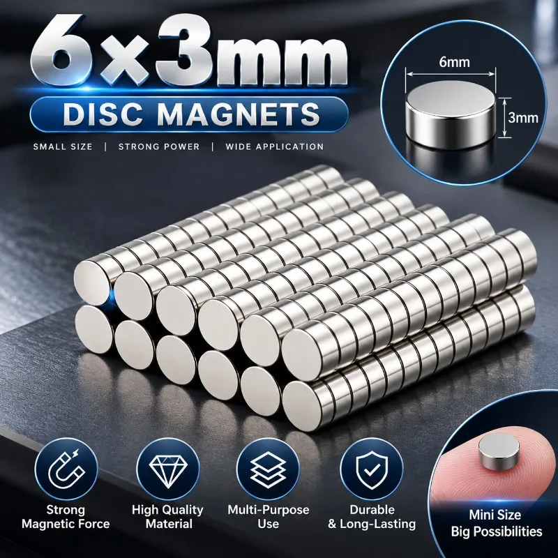 20/50/100PCS 6X3MM Small Round Magnets Disc Magnets For DIY Models Industrial Home Crafts Tools Projects Workshop Repair Use