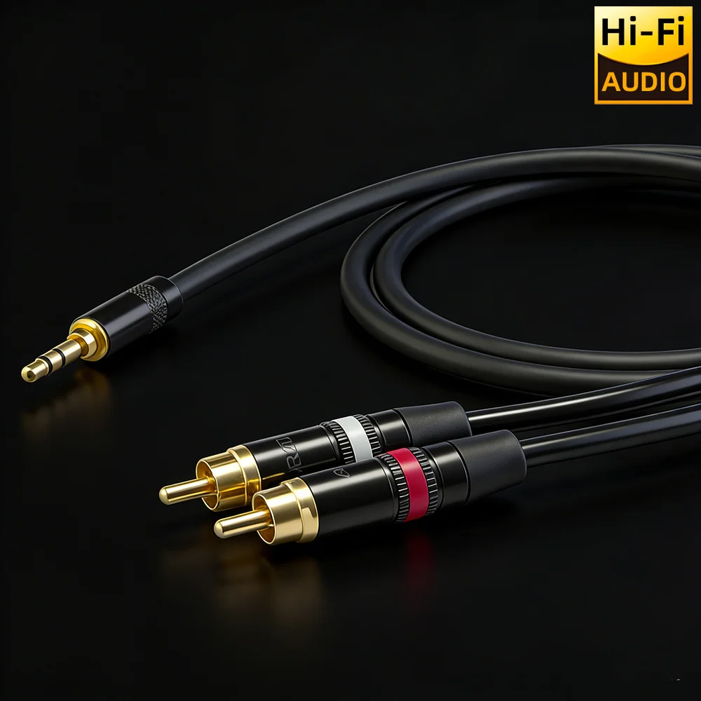▲Japan Mogami 2549 3.5mm to 2RCA Audio Cable OFC Gold Plated Plug HIFI Line for Amplifier Mixer Sound Card Speaker Equipment