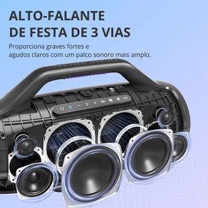 caixa tronsmart apoiar karaoke microphone Tronsmart Bang Max caixa de som 130W com 3 Way Sistema de Som, 30h playtime, Sync Up 100 + alto-falantes, Controle APP 12 principais vendas kit 3 vias som - №2