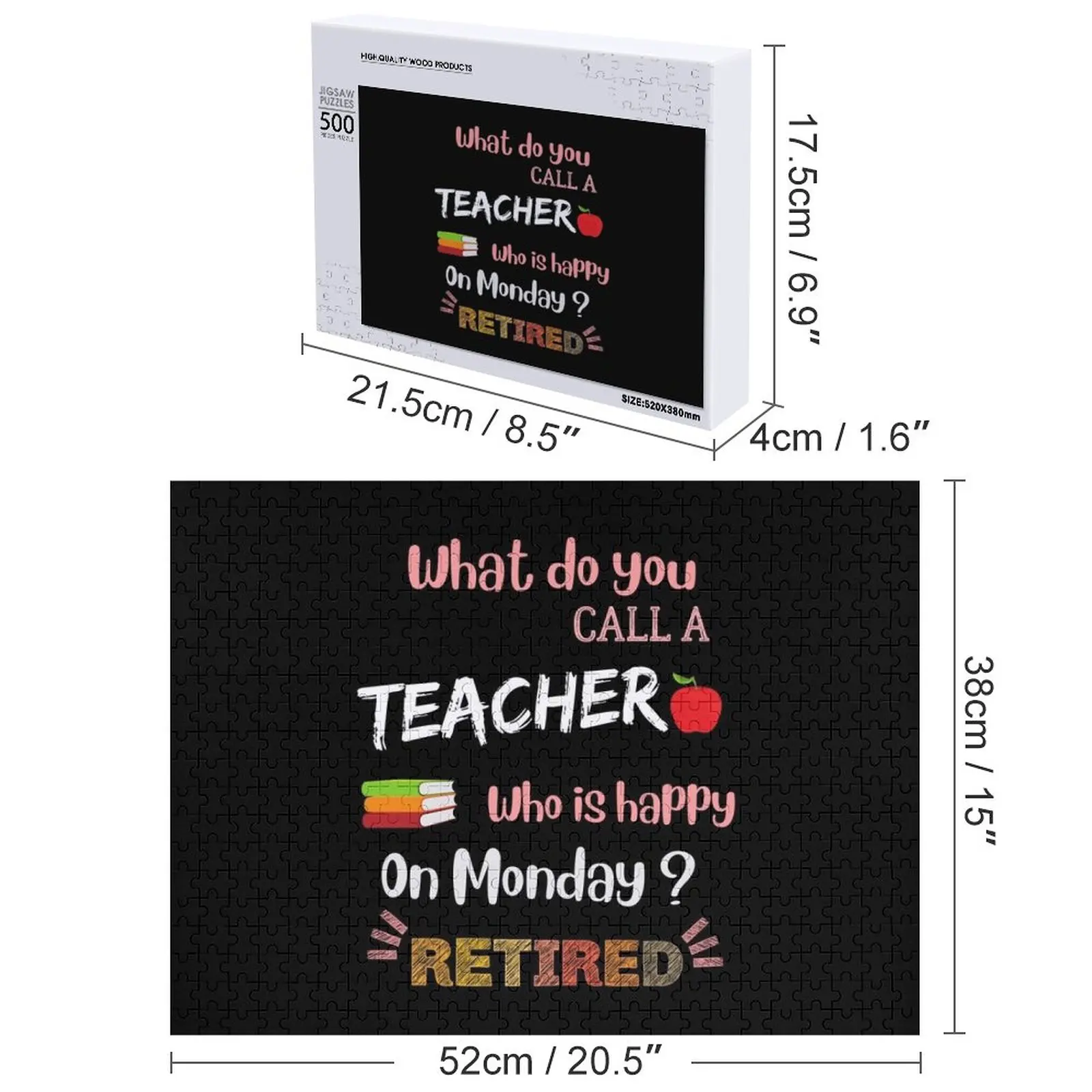 In pensione chiamare un insegnante che è felice nel lunedì Puzzle Pezzi di puzzle Puzzle personalizzato per adulti Puzzle regalo personalizzato