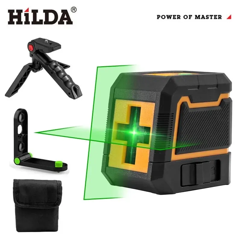 HILDA 2 linee livello Laser autolivellante orizzontale e verticale Cross Super potente linea di raggio Laser verde