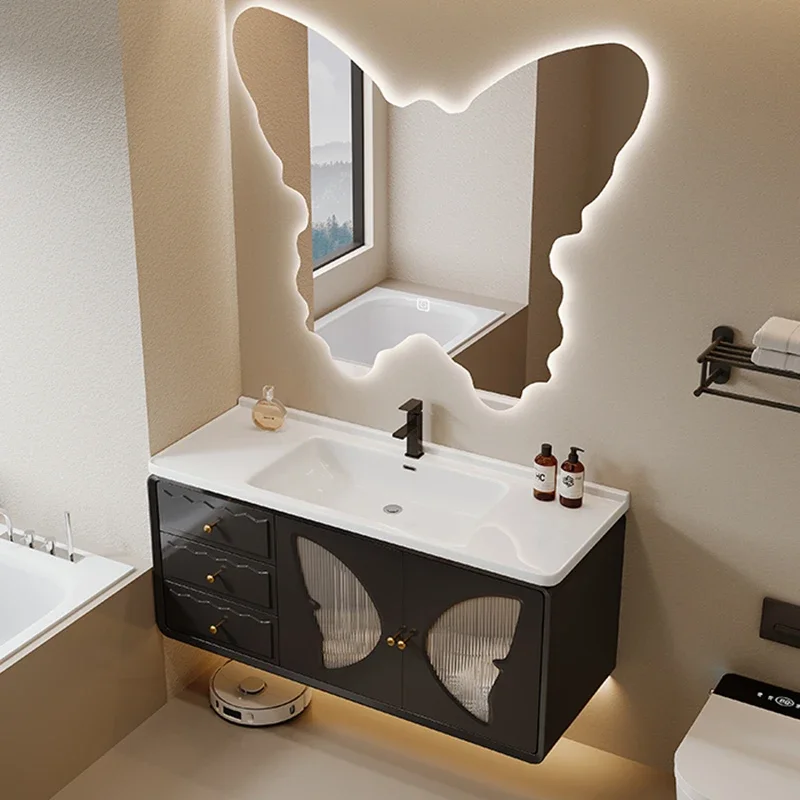 عرض خزانة الحمام الخفيفة المتكاملة الغرور الرف فتاة خزانة حمام وحدات التخزين أثاث صالون الأميرة Gabinete #5