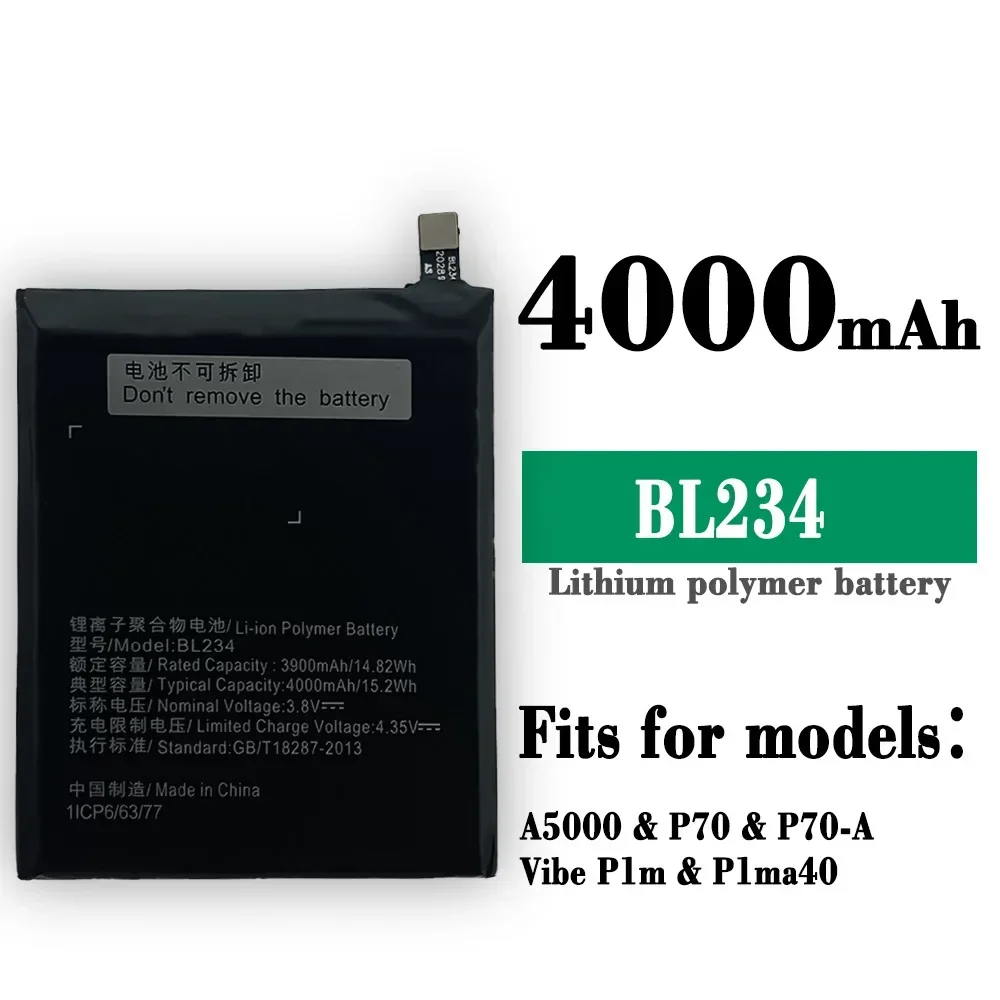 4000mAh BL234 Battery For Lenovo A5000 Vibe P1M P1MA40 P70 P70t P70-T Mobile Phone Battery + FREE TOOLS