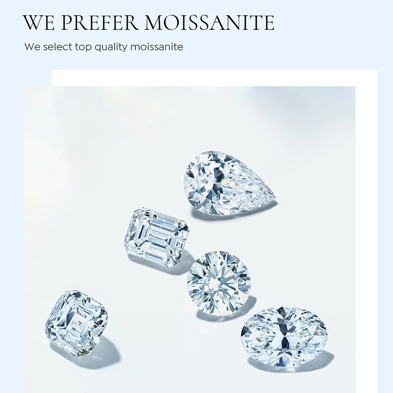Luxuriöse 5CT Funkelnde Große Moissanit-Diamantringe für Damen, Prachtvolle Dreireihige Zirkon Echte 925 Silber Hochzeits-Feinjuwelen – Detail 12