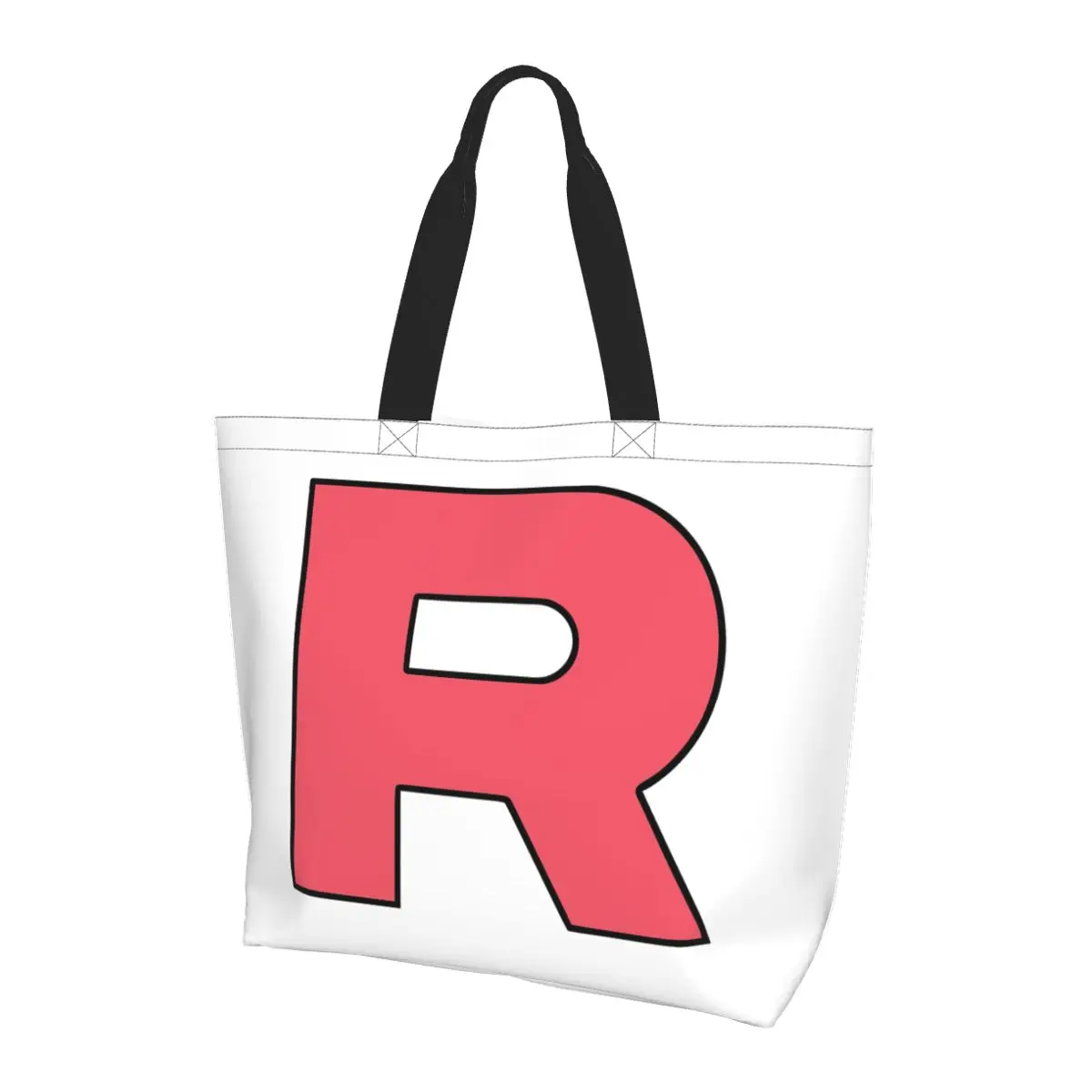 

Сумка-тоут с логотипом команды R Team Rocket, холщовая сумка на плечо большой вместимости, продуктовая сумка для покупок для женщин