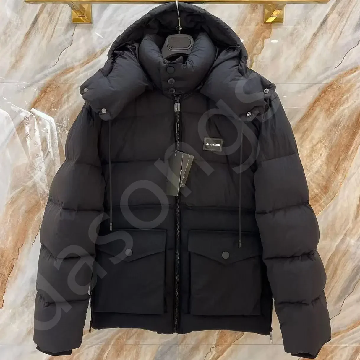 Top quality double side zipper hooded bubble down jacket new design down jacket windproof thick down jacket for men