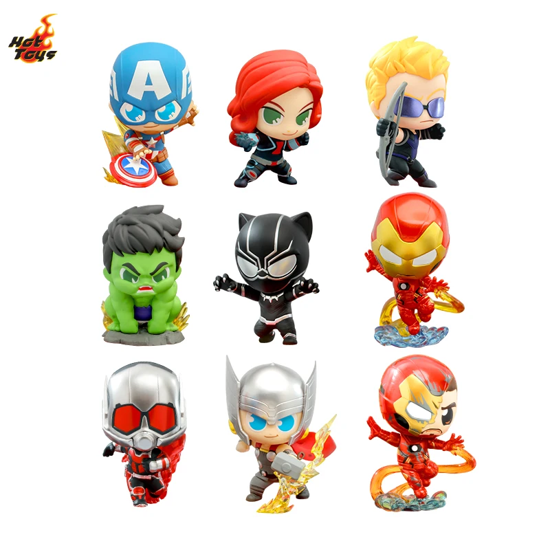 Hot Toys Anime Peripheral Marvel Avengers Series Figures Character Cosbi Blind Box Mini Doll Toy Collection Toy Gift For Kids