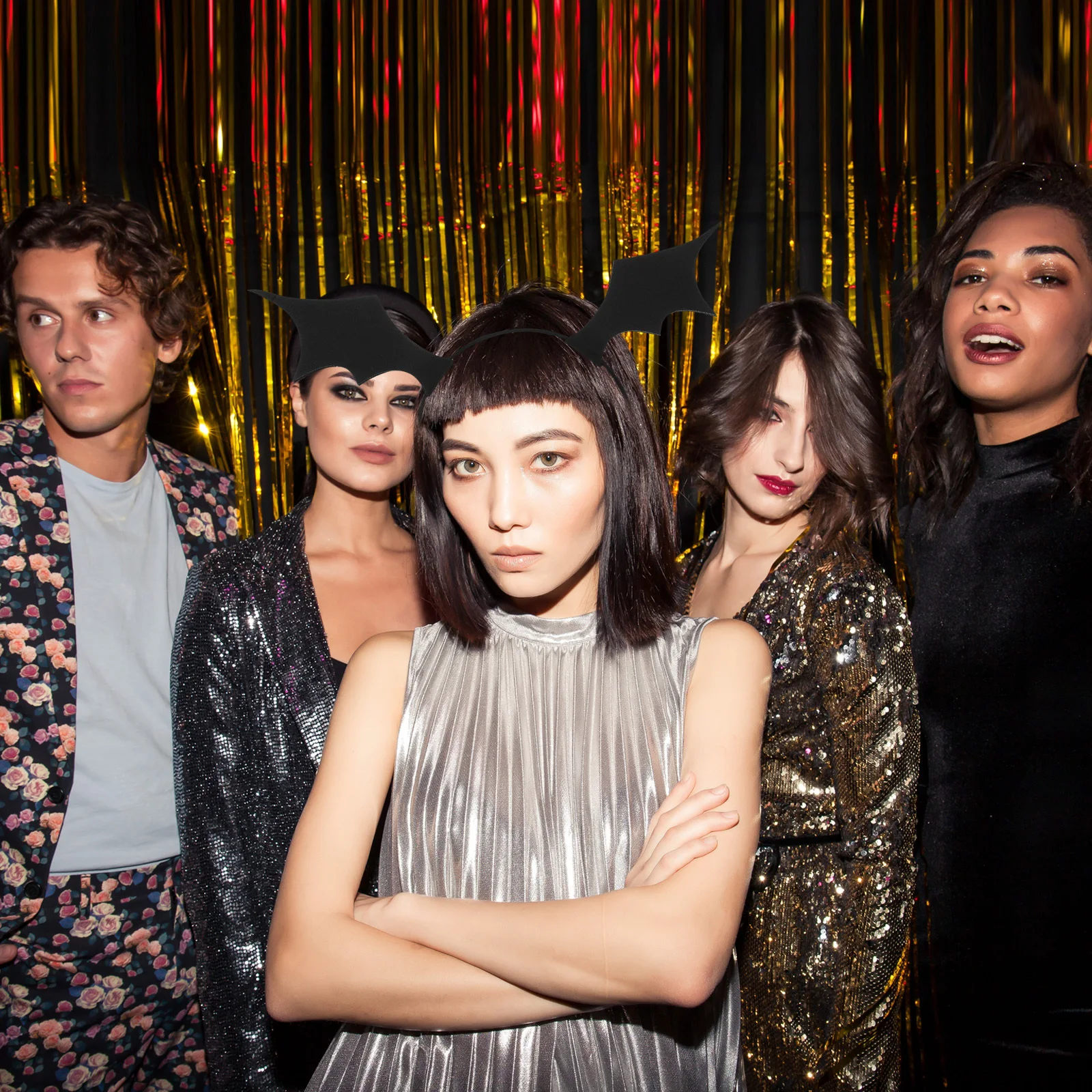 1 مجموعة الخفافيش عقال مقاطع الشعر هالوين تأثيري حزب الشعر الأطواق زي دائم صور الدعائم ملحق هالوين عقال