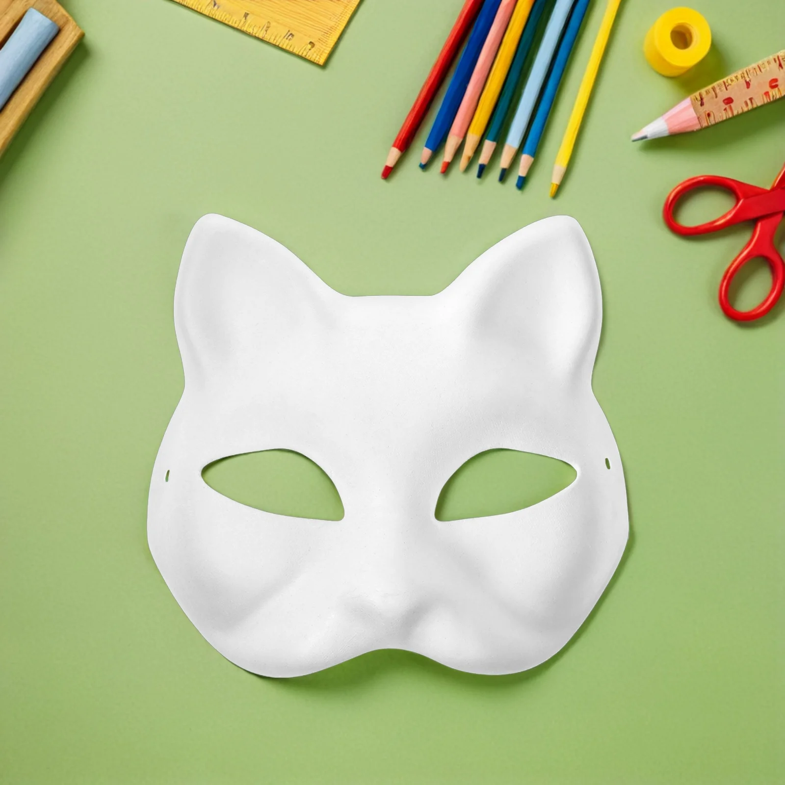 

5pcs Blank Masks Furry Cat Face EcoFriendly DIY Paintable Masquerade Props Cosplay Accessories Kids Animal Black Wedding Prom