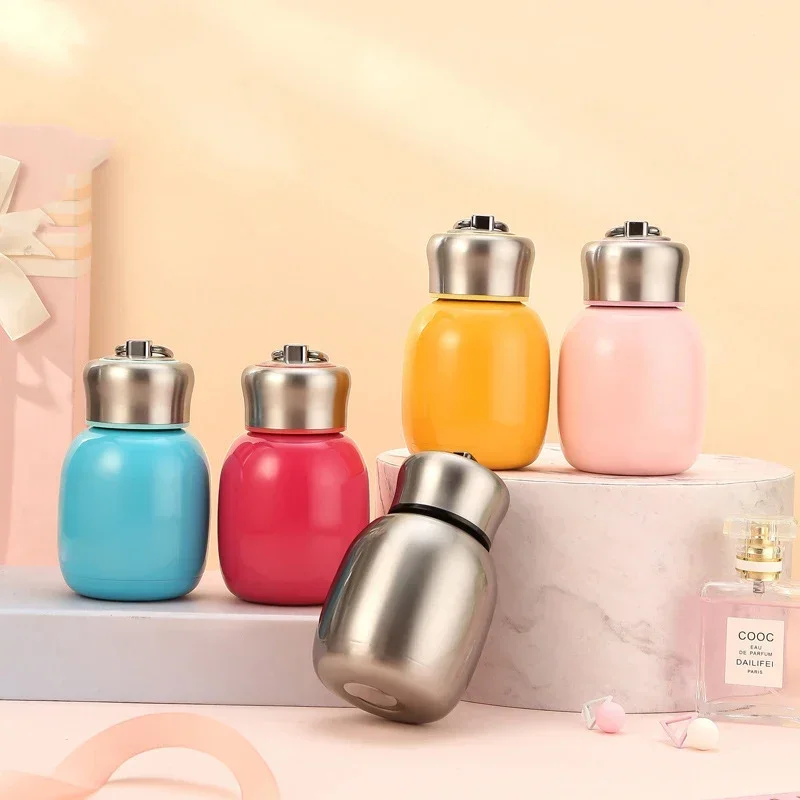 200ML Child Portable Stainless Steel Vacuum Flask Mini Travel Cup Creative Big Belly Coffee Bottle Vacuum Flask