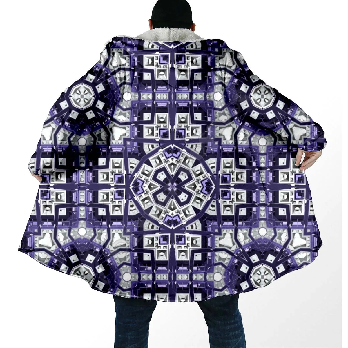 Psychedelic Elephant 3D All Over Printed Fashion Winter Men/Women Hooded Cloaks Fleece Wind Breaker Unisex Casual Warm Overcoat