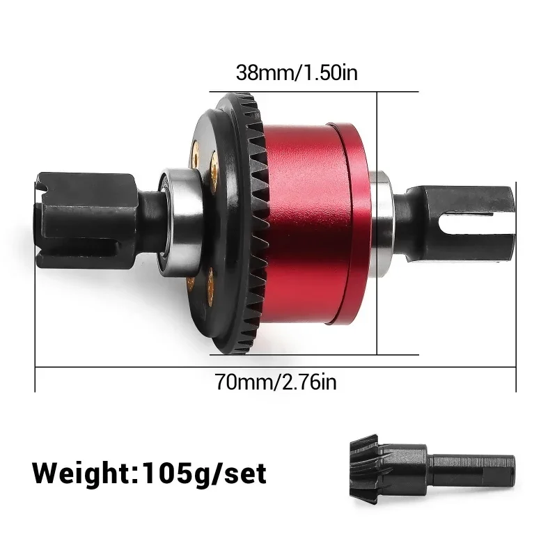 Metal Differential Gear 43T/10T for ARRMA 1/7 Big Rock ARA310990 1/8 Kraton 4WD 6S 8S EXB Typhon Mojave Upgrade Parts