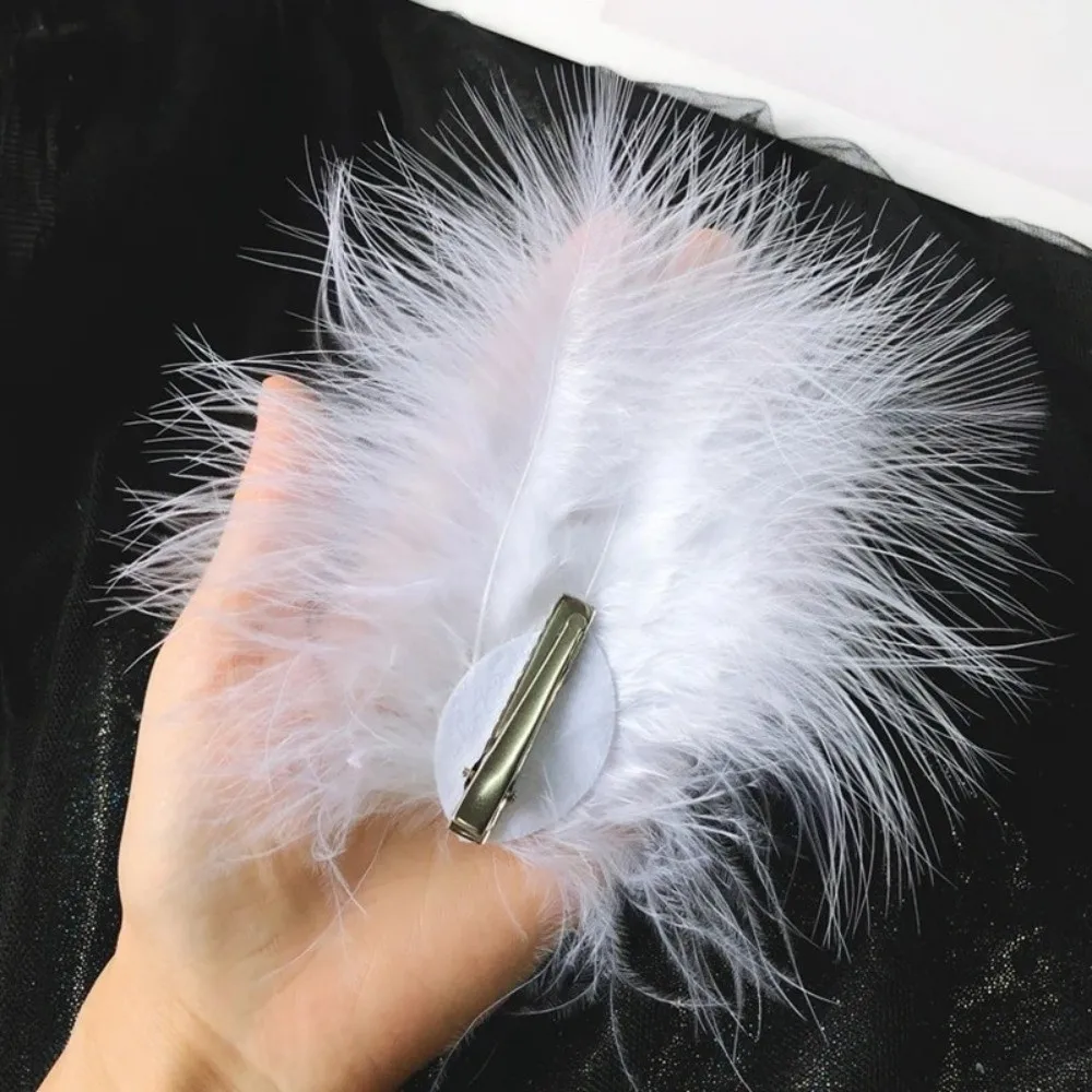

High Quality 12cm Fairy Feather Hairpins Feather Side Clip Feather Barrettes Sweet Style Hair Accessories Wedding Party