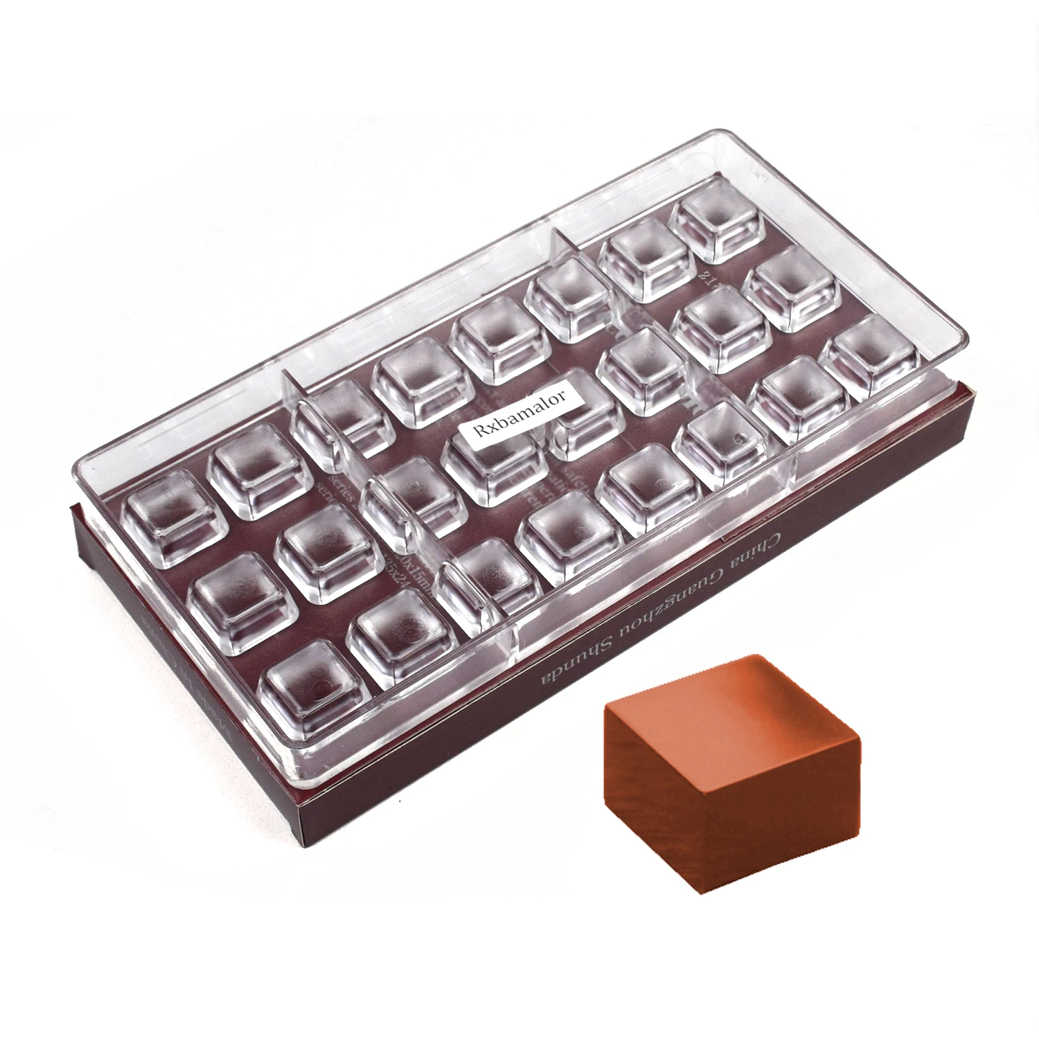 Polycarbonate Chocolate Mold Professional Cube Shape for Candy Bonbons 24 Cavity 5g/Pieces Confectionery Baking Pastry Tools