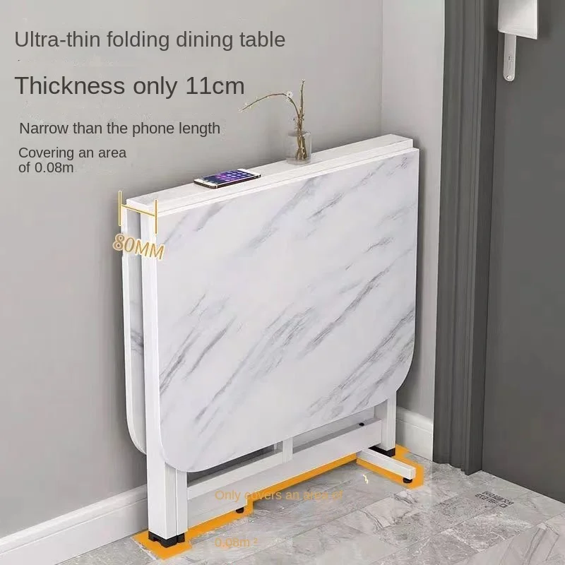 Home Folding Dining Table Small-sized Apartment Homestay Rental House Multifunctional Convenient Storage Movable Dining Table
