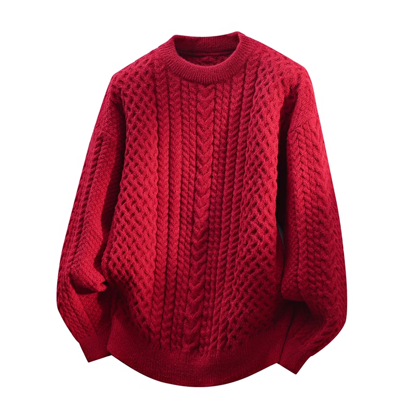 Youth Loose Fit O-Neck Men Sweater Knitwear Pullovers All Match Winter New Quality Viscose&Polyester&Polyamide Sueters De Hombre