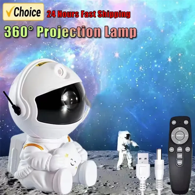 Star Projector Galaxy Night Light Astronaut Space Projector Starry Nebula Ceiling LED Lamp for Bedroom Home Decorative kids gift