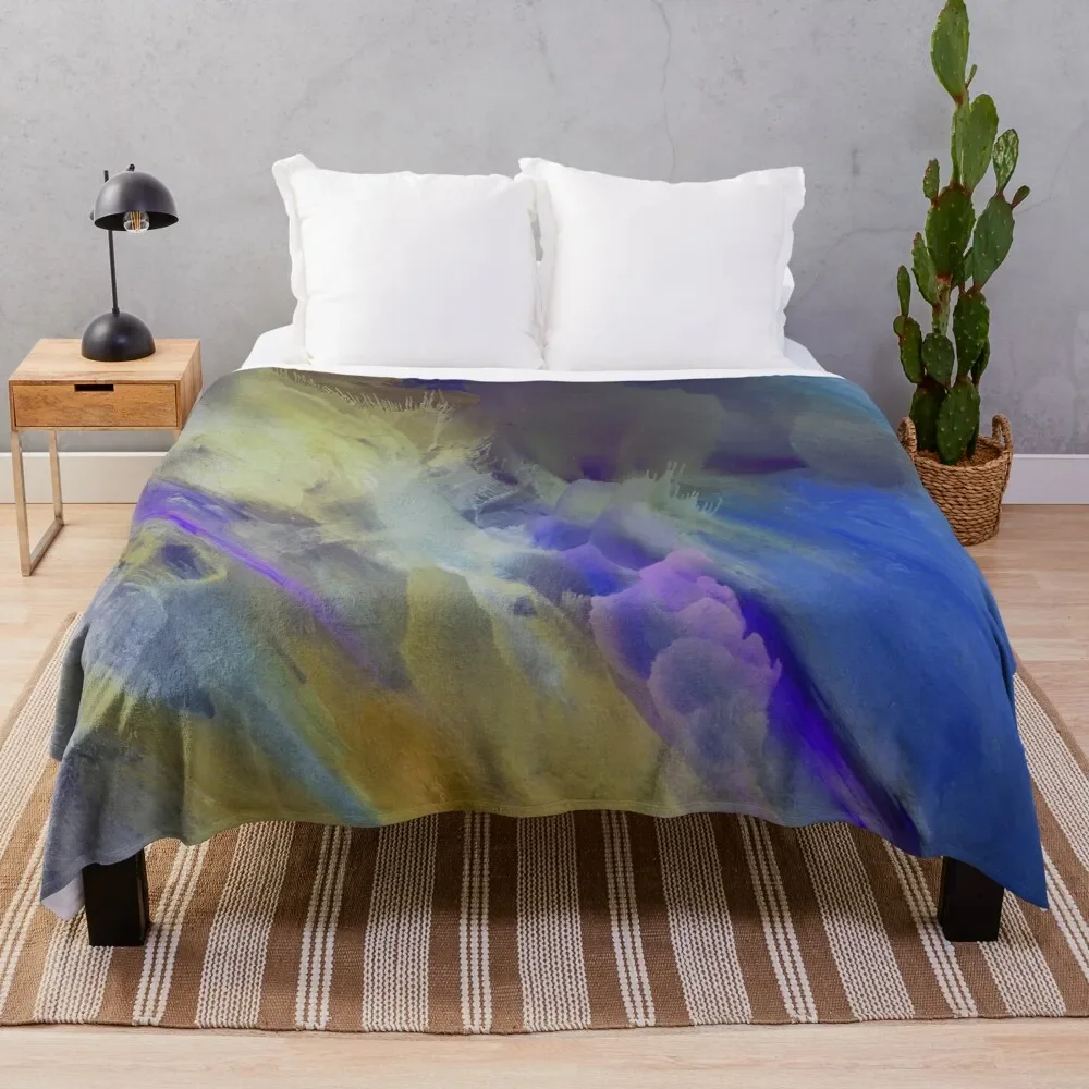 Parisian Garden In The Rain Abstract Watercolor Painting Throw Blanket For Sofa Thin Sofa Softest Blankets For Sofas Blankets