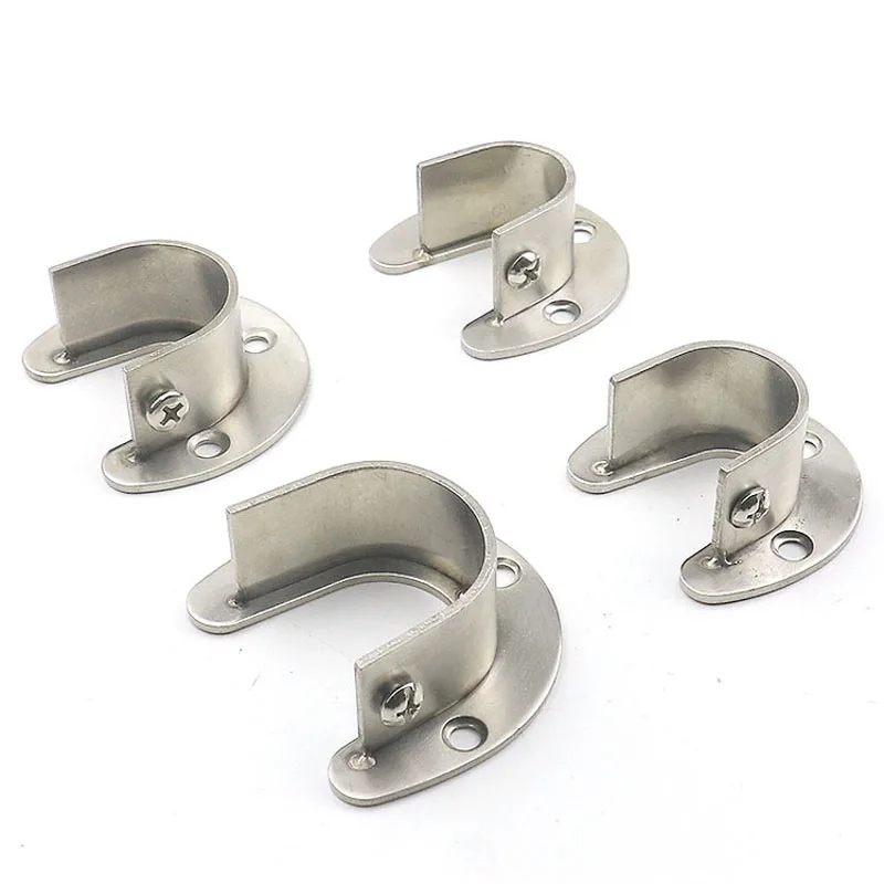 2pcs Side-mounted Stainless Steel Hanger Wall Bracket Towel Rack Holder Fixed Flange House Furniture Closet Bathroom Hardware