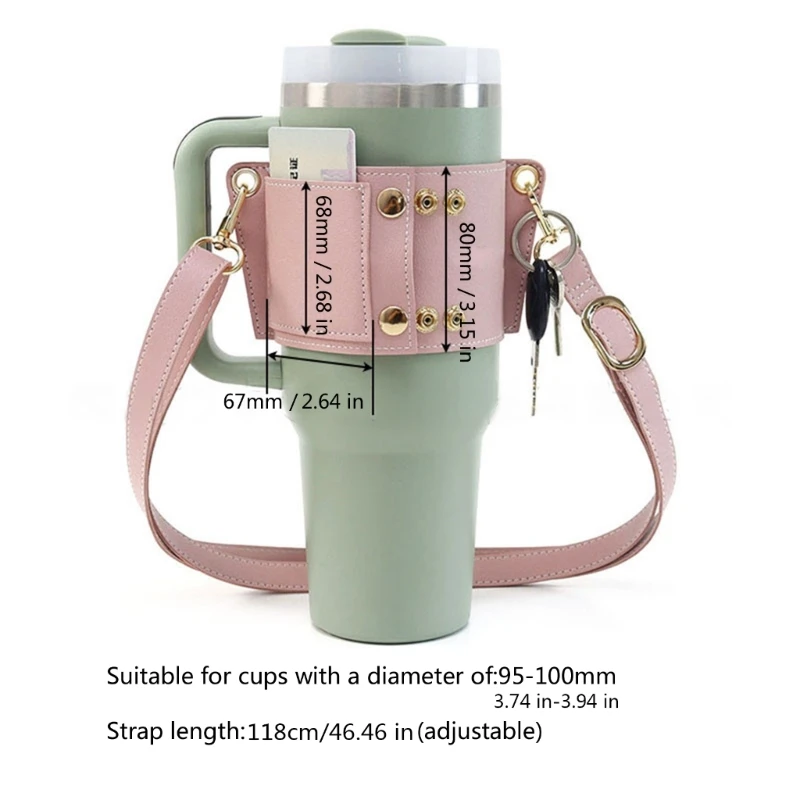 

Elegant PU Leather Cup Sleeve With Adjustable Shoulder Strap For Daily Adventure JOMD