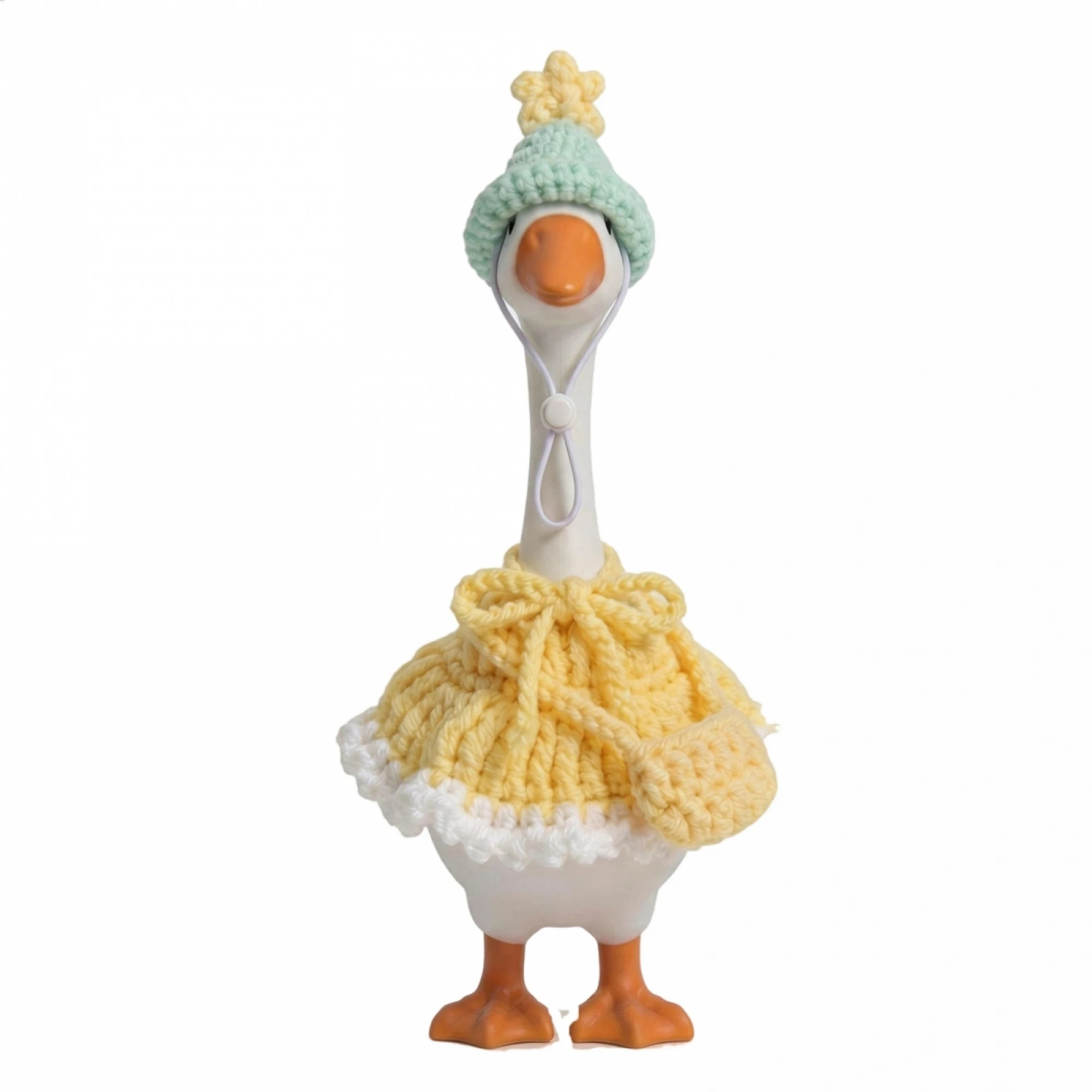 Desk Goose Outfits for 7 in Goose Knit Hat Dress and Crossbody Bag 3Pcs