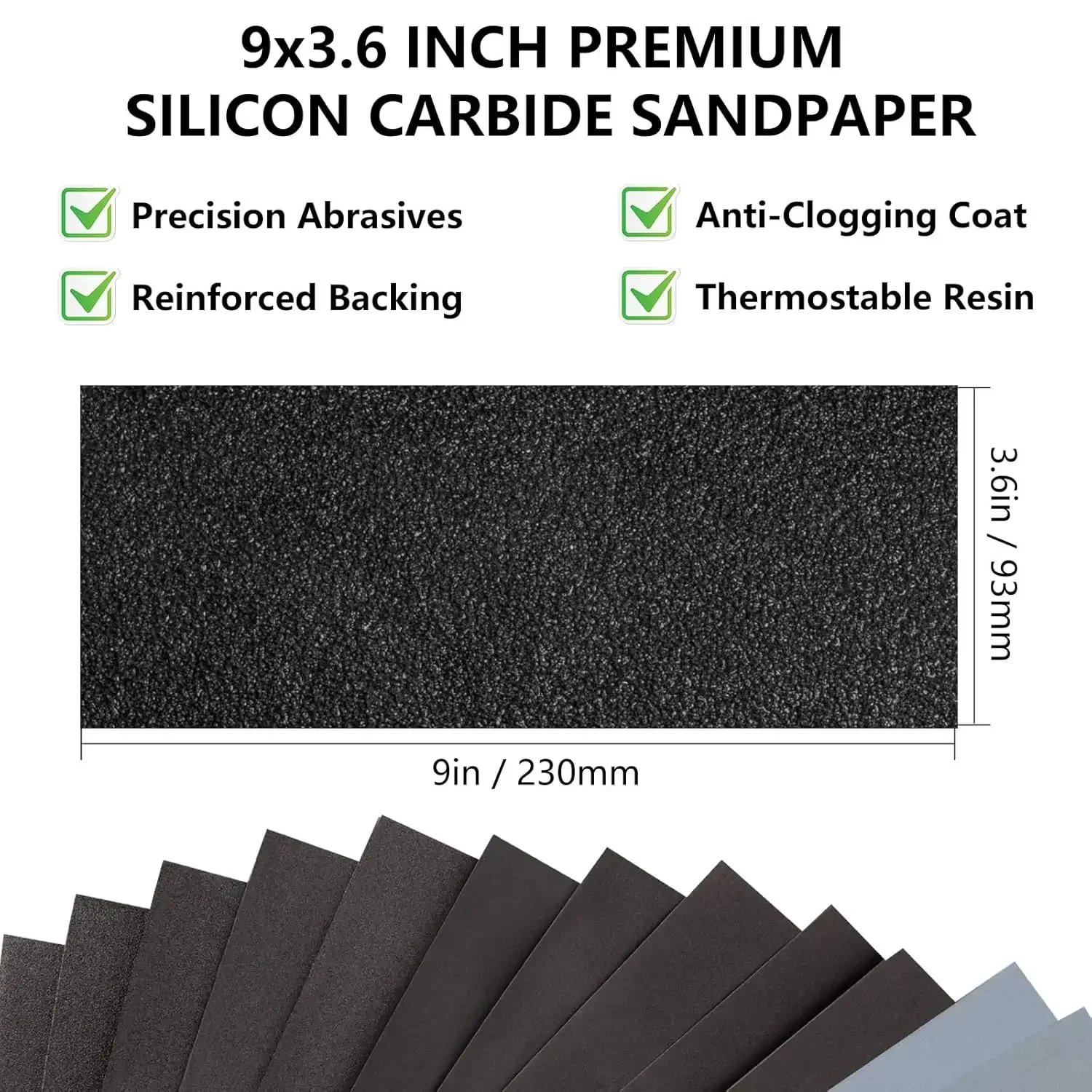 21 Sheets Wet Dry Sandpaper 120/220/400/600/800/1000/2000 Grit, 9x3.6in Hand Sanding Sheets for Wood Metal Automotive - view 2