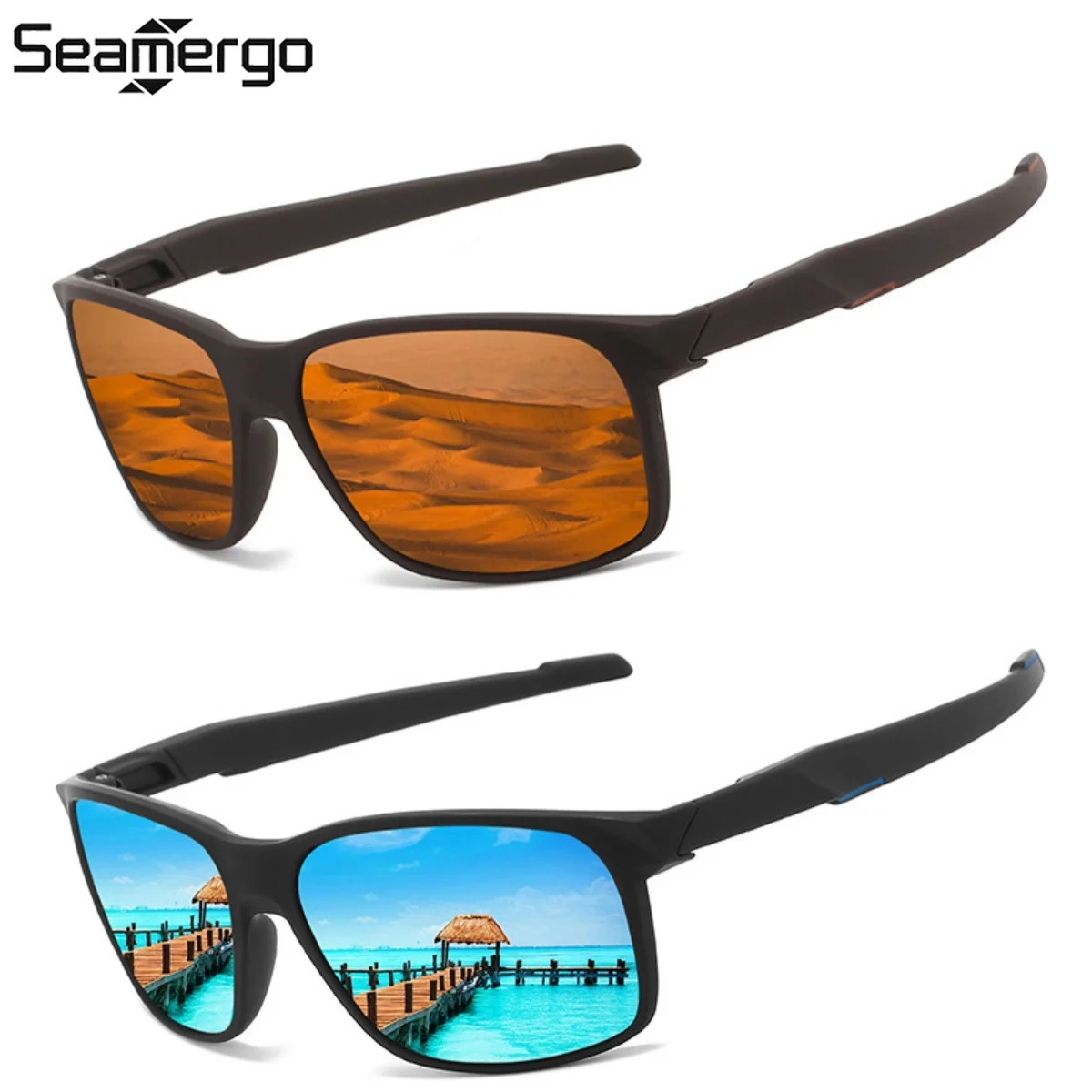 

SEAMERGO Men's Polarized Cycling Sunglasses Stylish UV400 Eyewear Unisex Outdoor Driving Sports Sun Protection Sunglasses