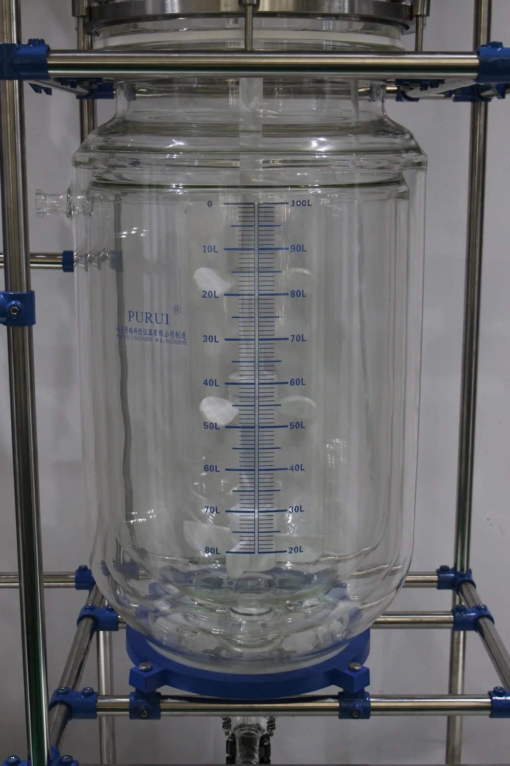50 Liters Speed-adjustable Single Layer Jacketed Glass Reactor for Lab