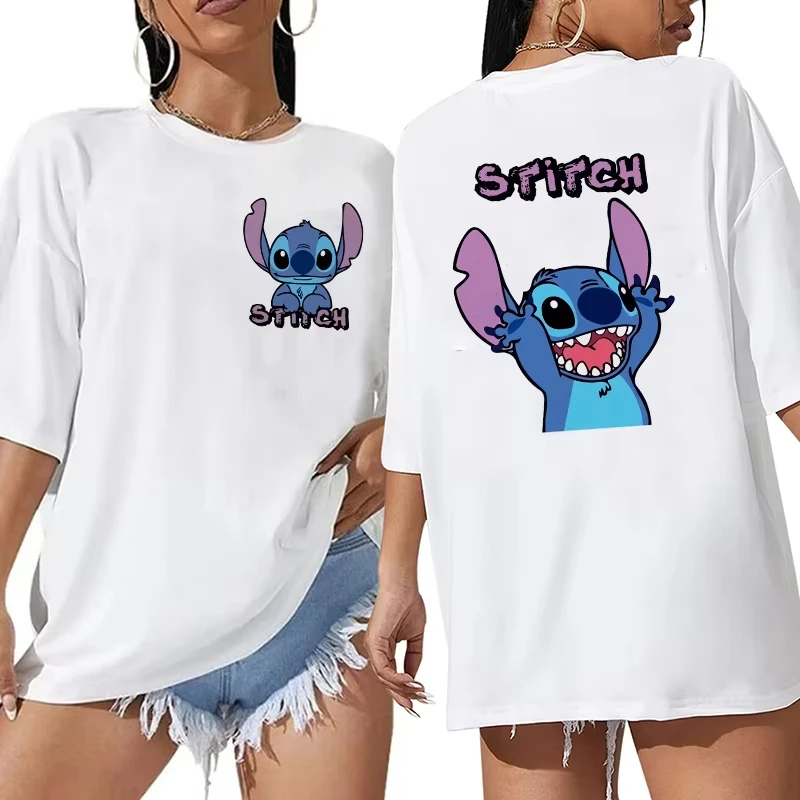 

Disney Women Shirt Disney Lilo Stitch Cartoon Summer T Shirt Stitch Cute Manga T-shirt Y2k Graphic Tshirt Top Tee Clothes Unisex