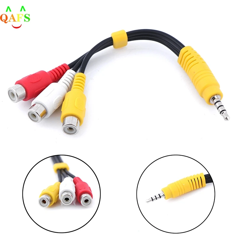 

1pcs 3.5mm Aux Male Stereo to 3 RCA Female Audio Video AV Adapter Cable for High-Performance Video and Audio Playback