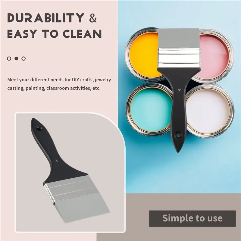 ABVJ-3X Silicone Color Shaper Brush Wide Firm Flat Silicone Paint Brush Flexible Acrylic 3 Inches