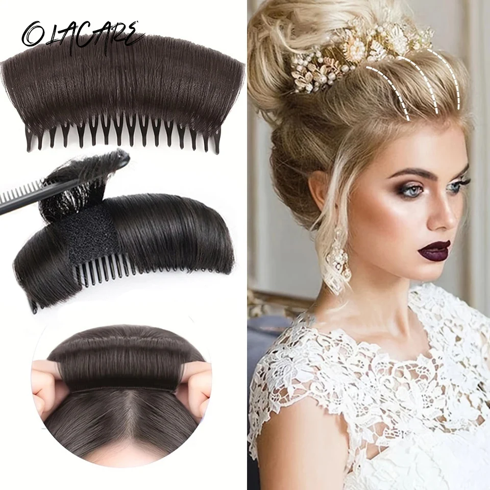 

OLA Synthetic Hair Invisible Bangs Pad High Straight Hair Up Comb False Hair Accessories Natural Hair Extension For Women Wig