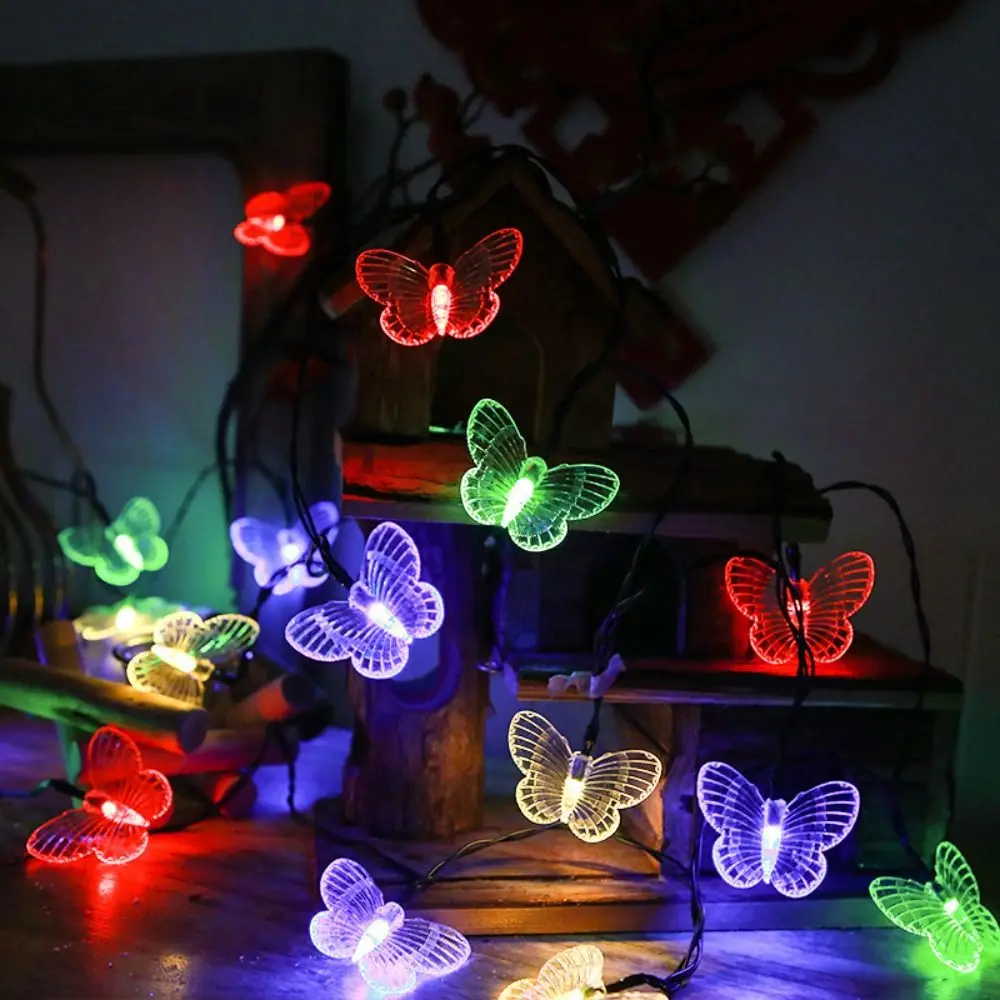 Guirnalda de luces LED de mariposa creativa, guirnalda de mariposas románticas impermeables, luz Artificial de ambiente hermoso