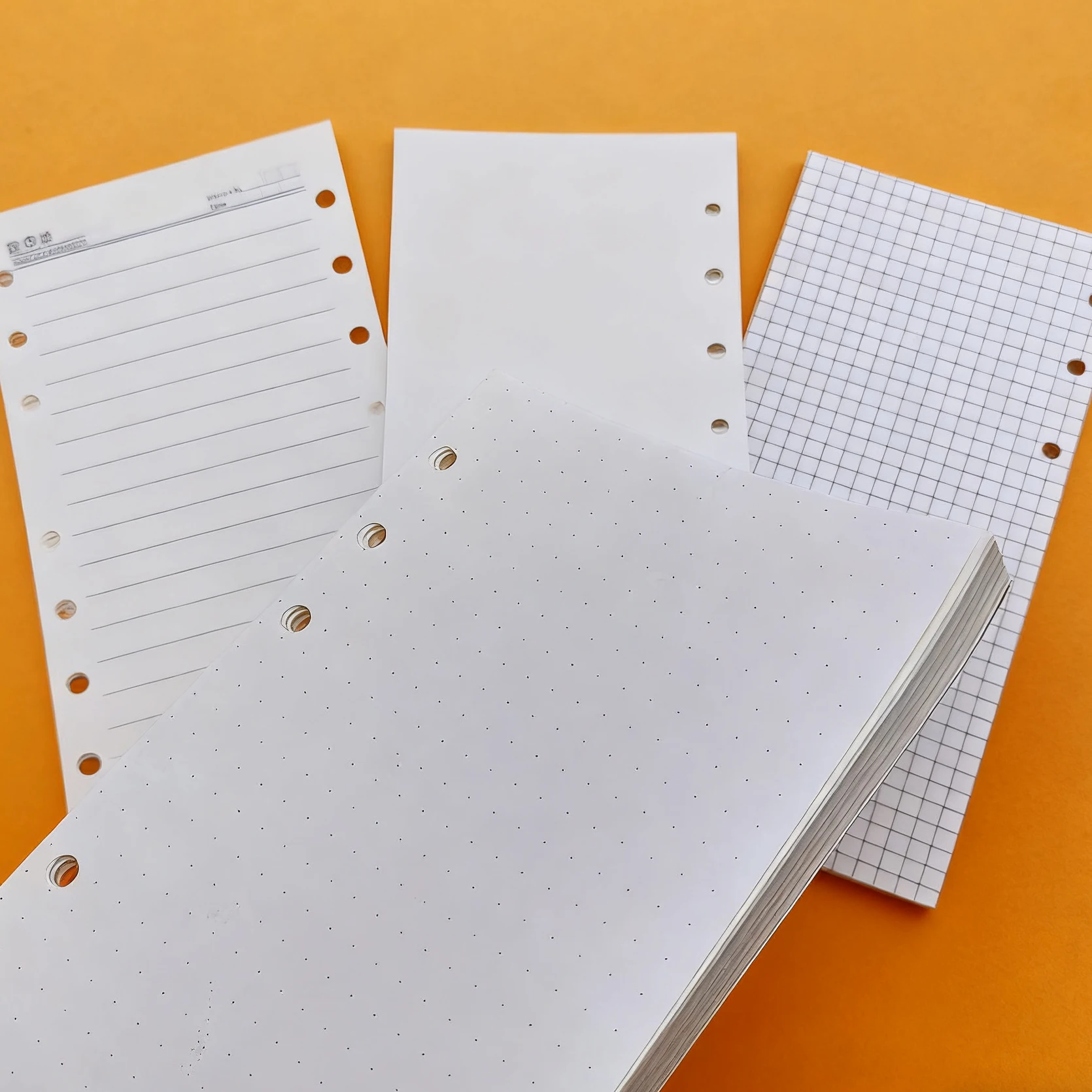 A6 6-Loch Loseblatt-Nachfüllpapier (45 Blatt), Liniert/Kariert/Punktiert/Blanko Ordnerpapier, Unverzichtbar für Schule, Büro & Schulanfang – Detail 5