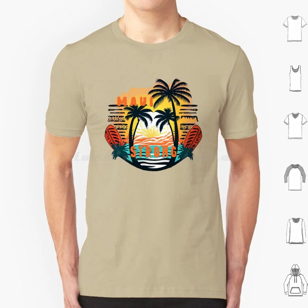 Maui Strong-Abstract Surf Boards T Shirt Big Size 100% Cotton Lahaina Fire Relief Lahaina Fire Maui Fire Maui Fire Relief