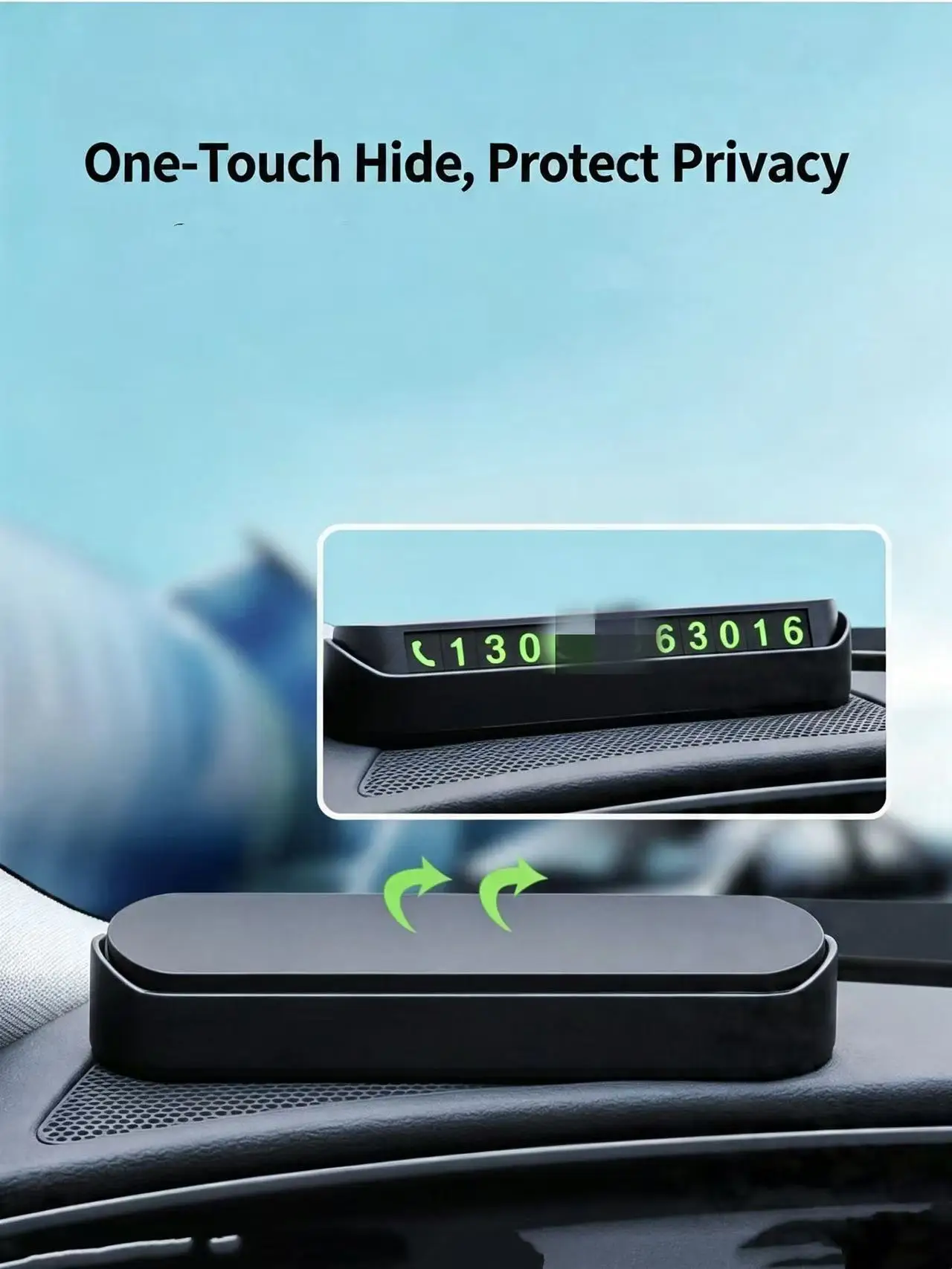 Magnetic Luminous Parking Number Plate Hidden Privacy Moving Car Phone Card Glow In Dark Car Dashboard Interior Accessories