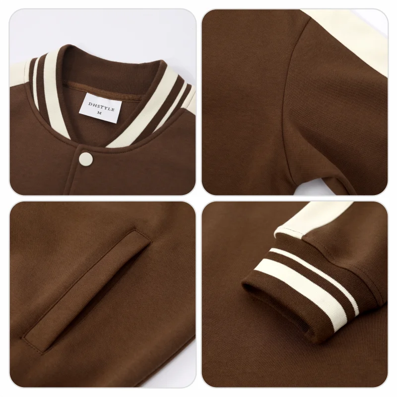 معطف مخصص طباعة مجانية شعار الصورة القطن ربيع الخريف البيسبول جيرسي سترة فريق الملبس شركة الثقافية قميص الرجال النساء