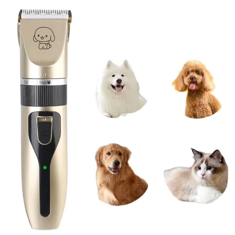 Rechargeable Pet Electric Clippers, Low Noise Hair Trimmer Cordless Grooming Shaver for Dogs Cats Puppies Kittens Pet Supplies