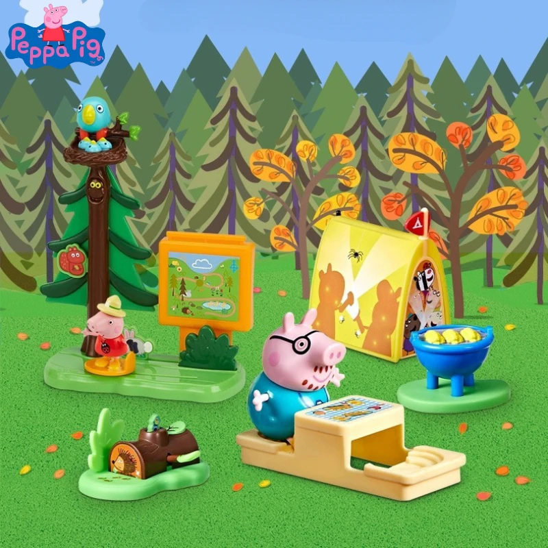 Hasbro Peppa Pig Jungle Adventure Action Figure Camping Tent Children's Play House Toy Christmas Gift Original Authentic Set