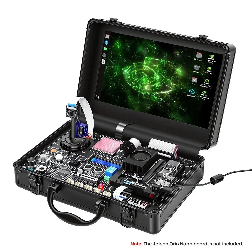Kit de inicio Elecrow Jetson Orin Nano con módulo de voz con IA, cámara de 8MP, 30 sensores, 38 lecciones (no incluye Jetson Orin Nano)