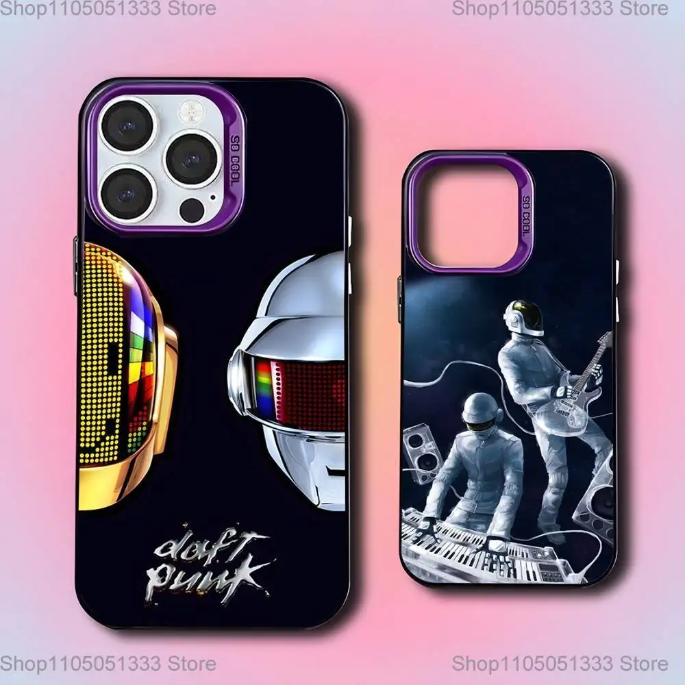 

D-Daft Punk Band Phone Case For iPhone 16,15,14,13,12,11,Mini,Pro,E,SE4,XS,MAX Purple Candy Matte Cover