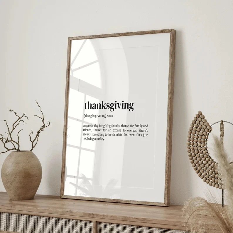 Modern Milimalist Thanksgiving Words Wall Art Print Canvas Painting Poster Picture For Living Room,Bedroom Home Decor