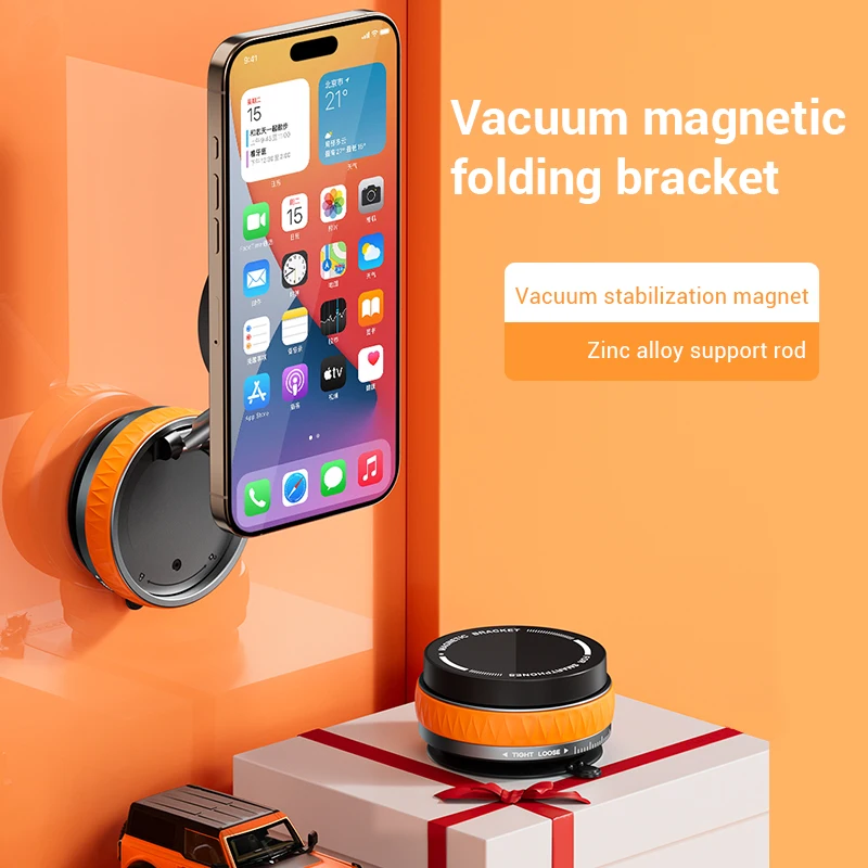 

K10B Mobile Phone Stand Vacuum Magnetic Suction Folding Bracket Zinc Alloy Support Rod Stable