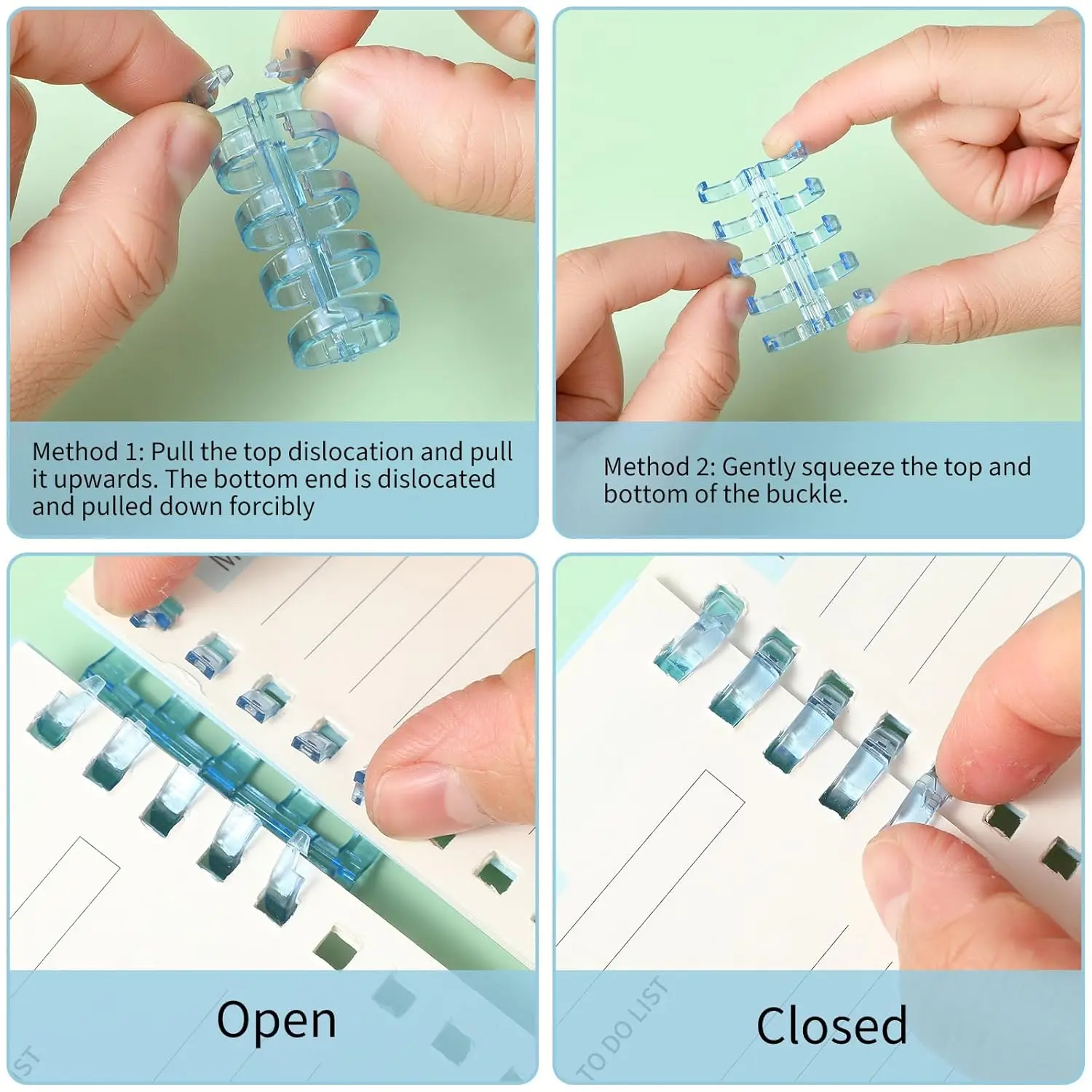 30pcs PET Plastic Binder Rings for DIY Craft Projects