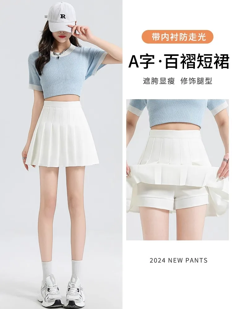 

Изысканная юбка на заказ, ярко-белая плиссированная юбка, юбка с завышенной талией, подчеркивающая фигуру, очаровательные юбки в стиле гайру для школьниц