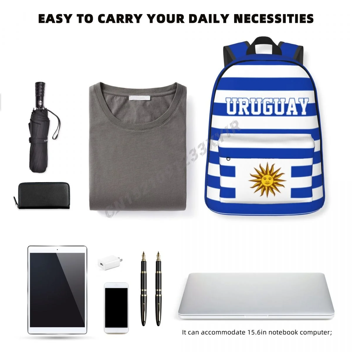 Unisex Backpack Uruguay Flag Uruguayans Stitch Schoolbag Messenger Bag Case Laptop Travel Bag Mochila Gift