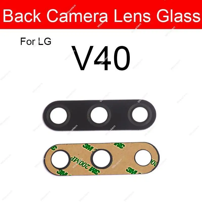 Rear Camera Glass Lens For LG V10 V20 V30 V40 V60 F600K H900 Back Camera Glass Lens With Sticker Adhesive Replacement Parts