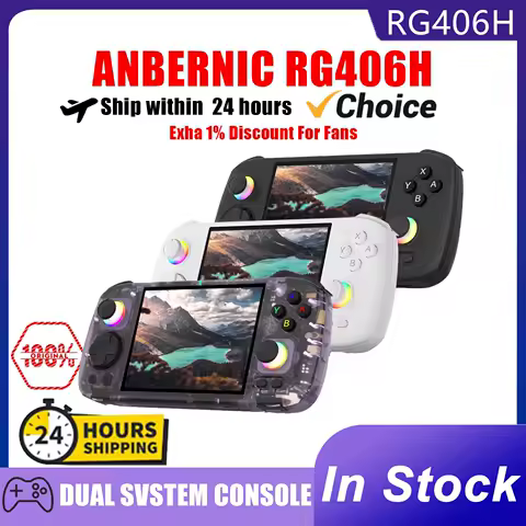 ANBERNIC RG406H Retro Handheld Game RG 406H Video Player Console Android 13 4 Inch Screen Bluetooth WIFI 8G+128G PSP PS2 Player